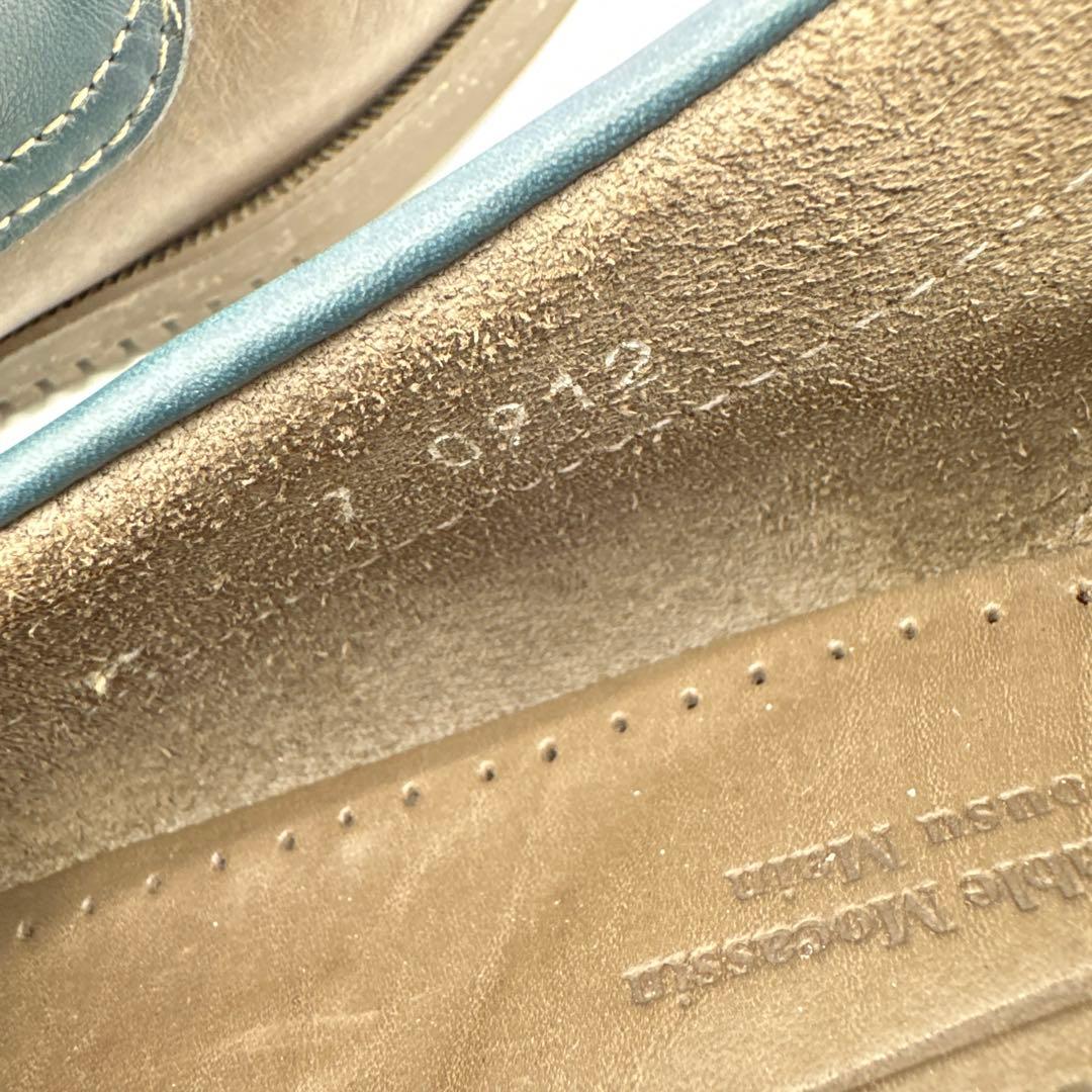 【Paraboot】デッキシューズ【25.5cm】ブラウン×ブルー レザー