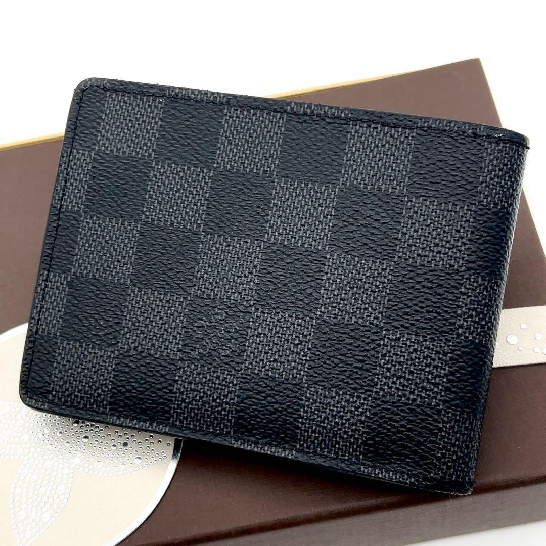 【超極美品】ルイヴィトン 二つ折り財布 ダミエグラフィット ミュルティプル