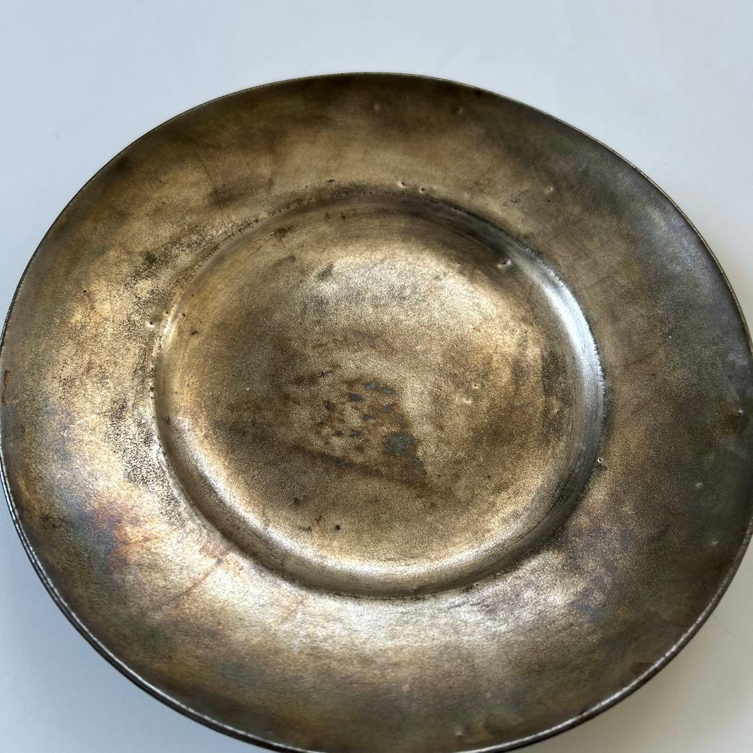 安藤雅信、銀彩、リム皿、2枚セット