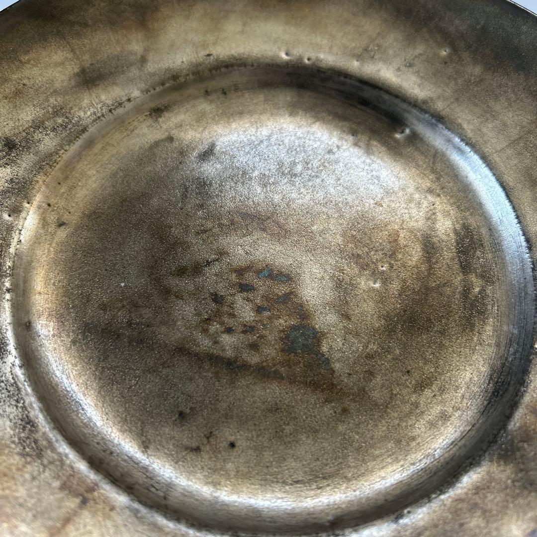 安藤雅信、銀彩、リム皿、2枚セット