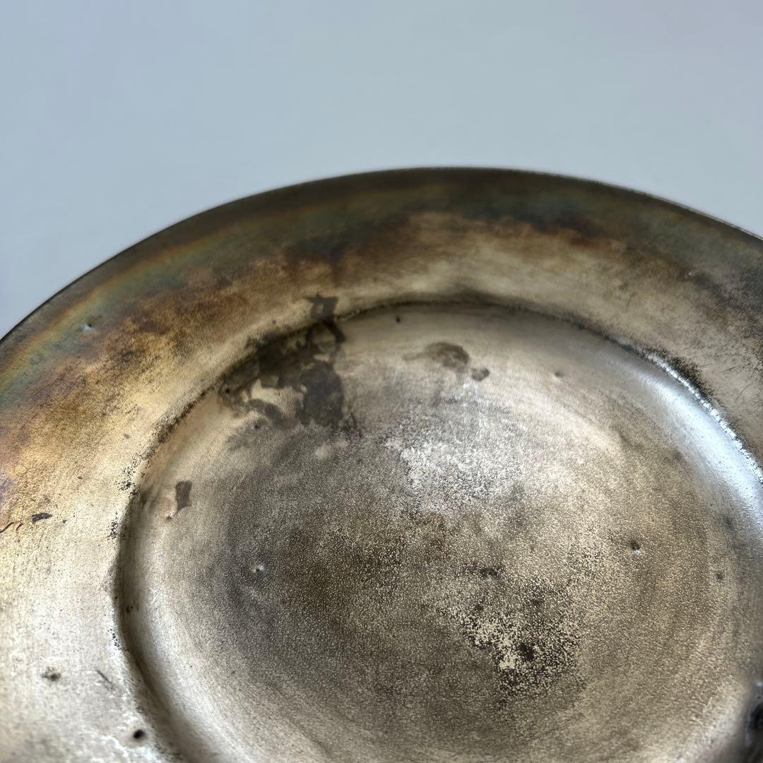 安藤雅信、銀彩、リム皿、2枚セット