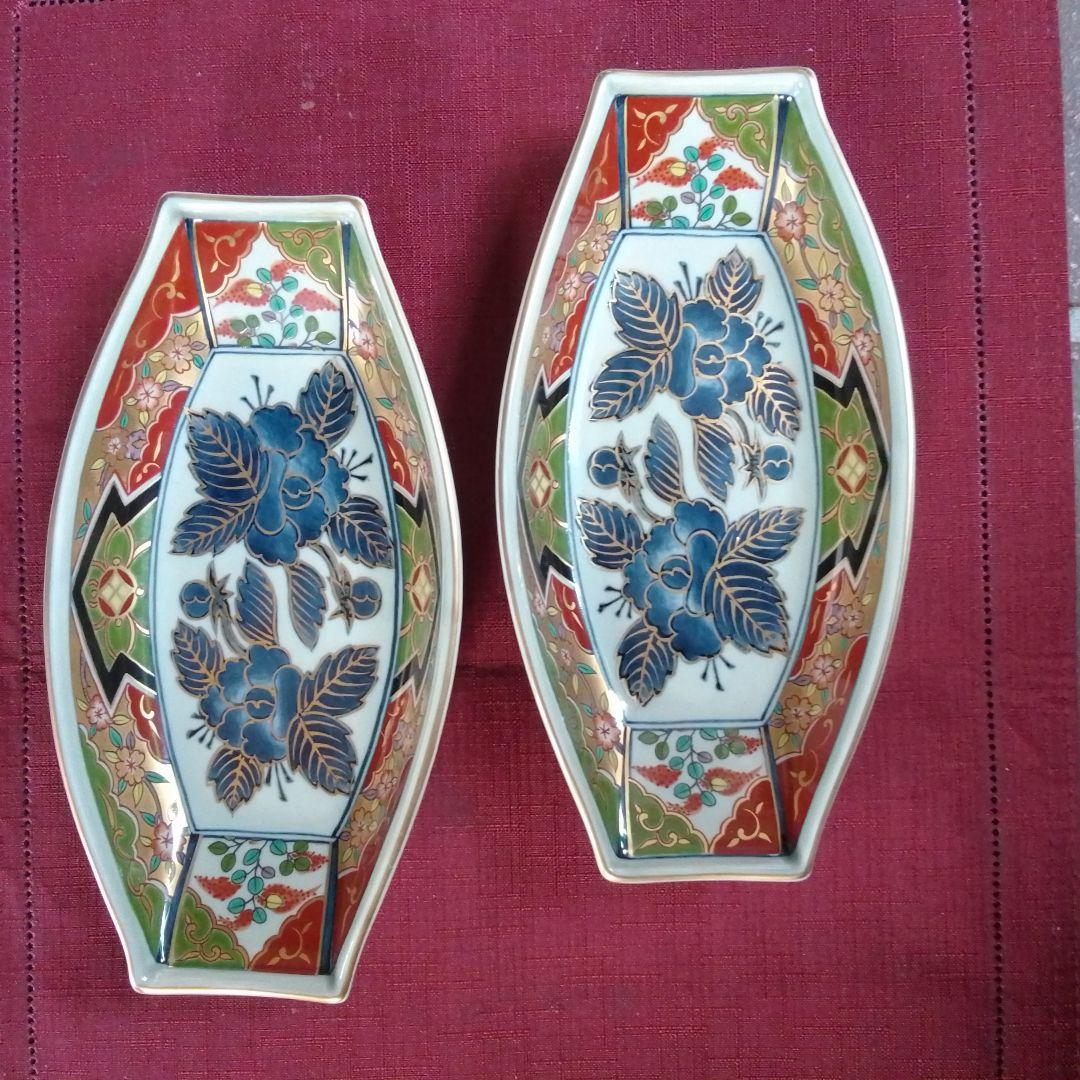 舟形皿 2枚セット 花柄