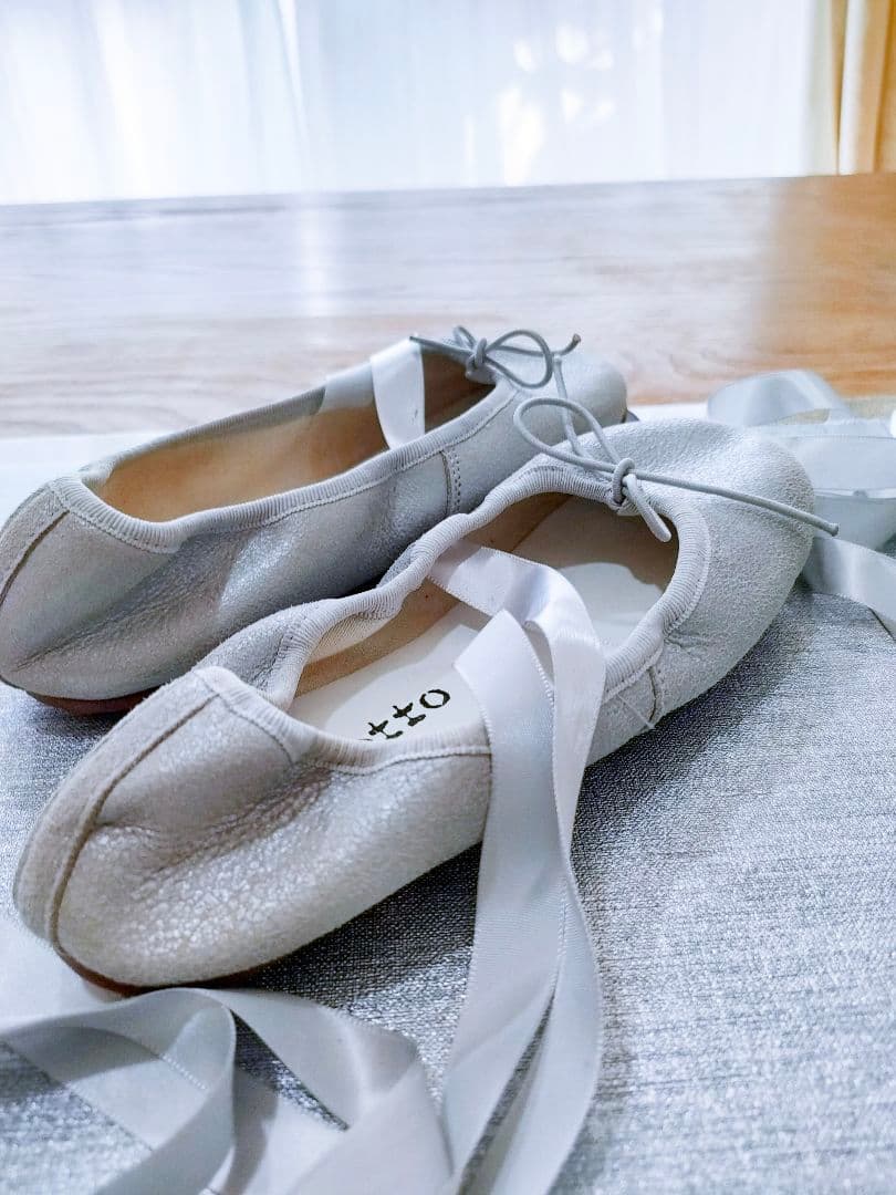 1回使用.Repetto（レペット) グリッター バレエシューズ、シルバー 35