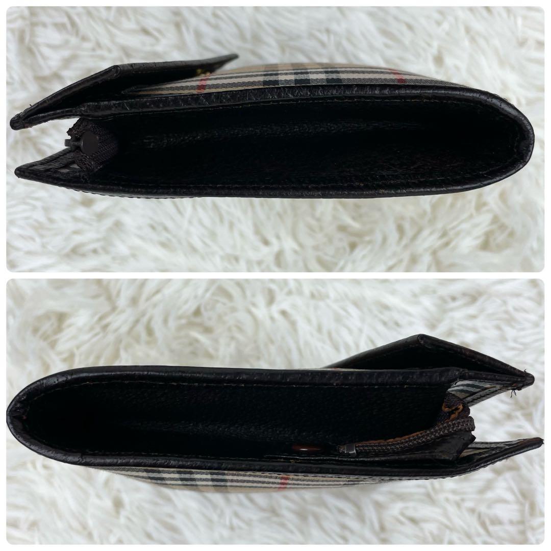 美品⭐️バーバリー ノバチェック シャドー ホースロゴ クラッチバッグ ポーチ金