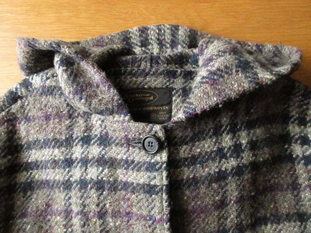 ★Studio Donegal【アイルランド製】フーデッドフリンジウールコート