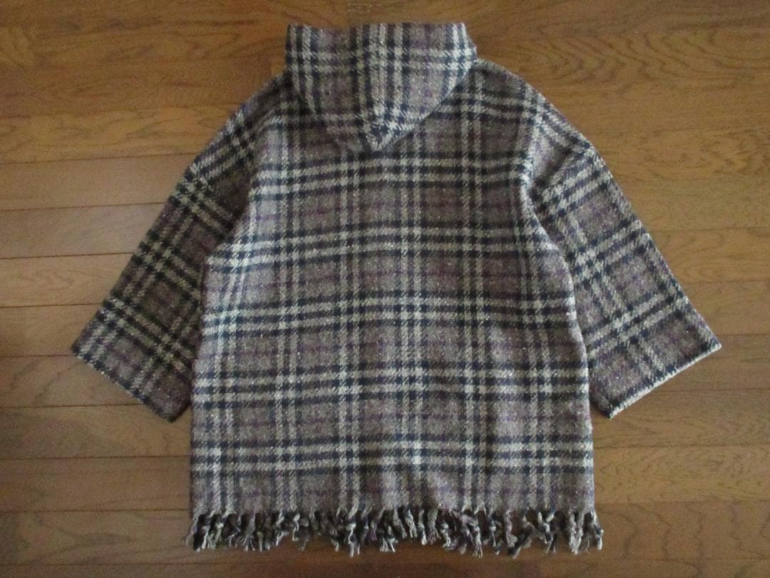 ★Studio Donegal【アイルランド製】フーデッドフリンジウールコート