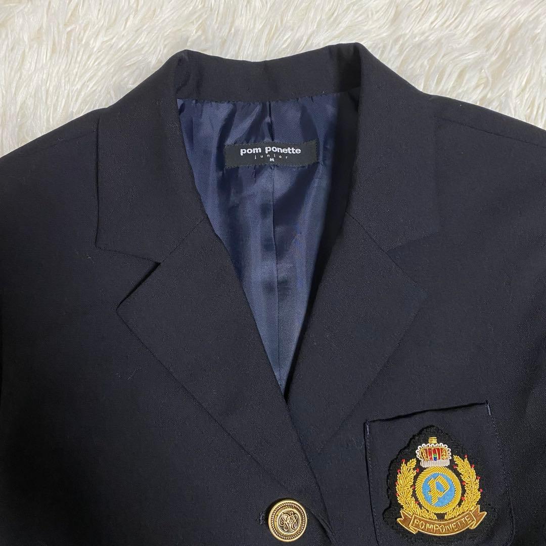 【未使用級】ポンポネット　フォーマル3点セット　ネイビー　150-160cm