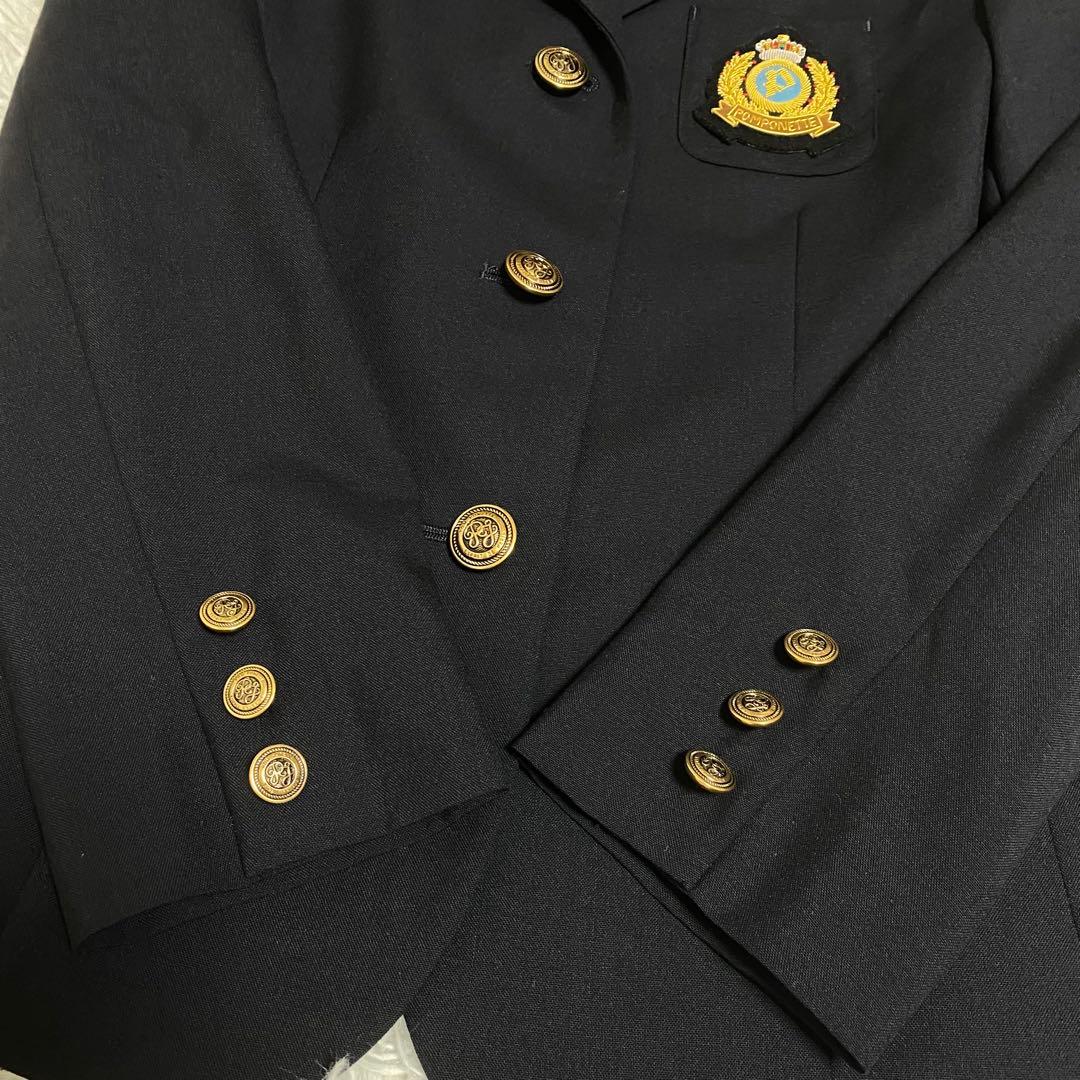 【未使用級】ポンポネット　フォーマル3点セット　ネイビー　150-160cm