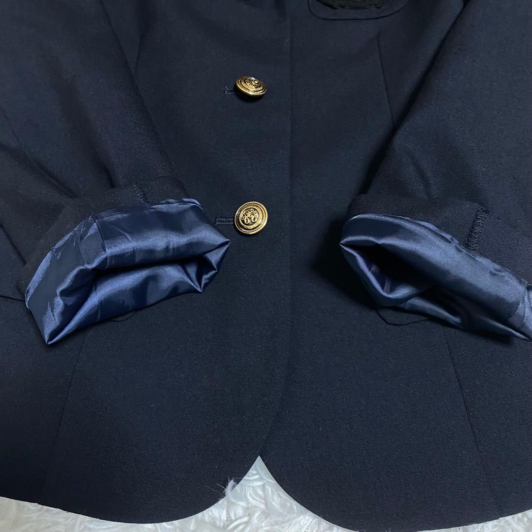 【未使用級】ポンポネット　フォーマル3点セット　ネイビー　150-160cm