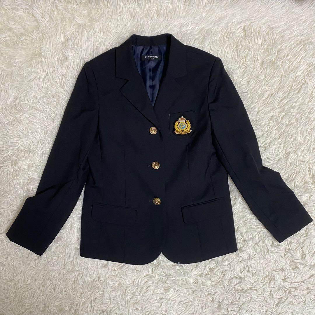 【未使用級】ポンポネット　フォーマル3点セット　ネイビー　150-160cm