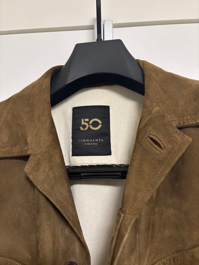 チンクワンタスエードファティーグジャケットブラウンサイズ50