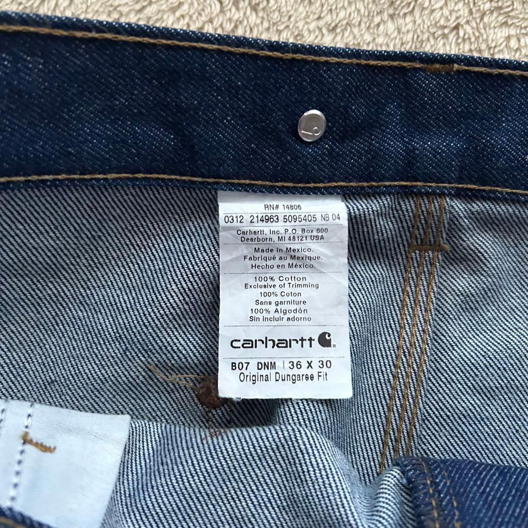 希少 濃紺carhartt ダブルニー デニムペインターパンツ 36×30 美品