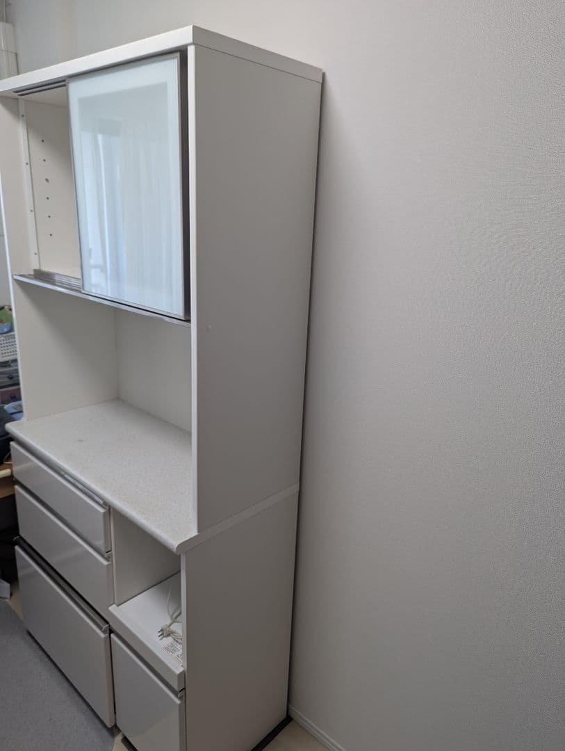 ニトリ キッチンボード　食器棚 アルミナ2 100KB WH