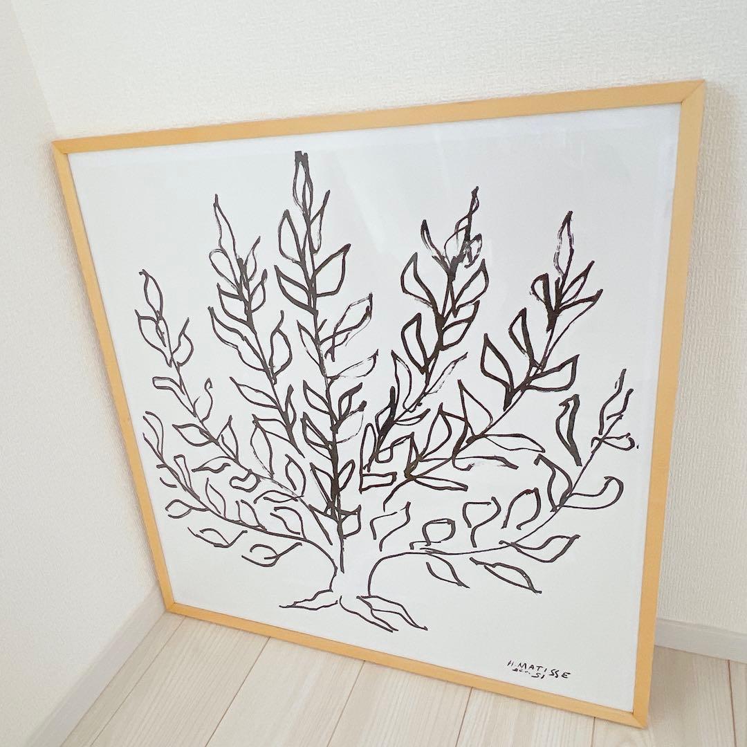 アンリ・マティス Le platane 低木フレーム付き70×70 ビックサイズ
