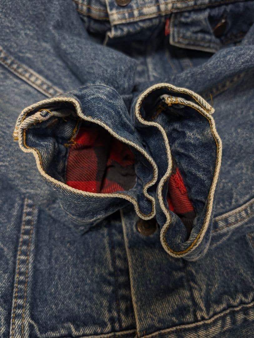 値下☆46☆80s USA製 リーバイス 70411 ネルライナー デニムJKT