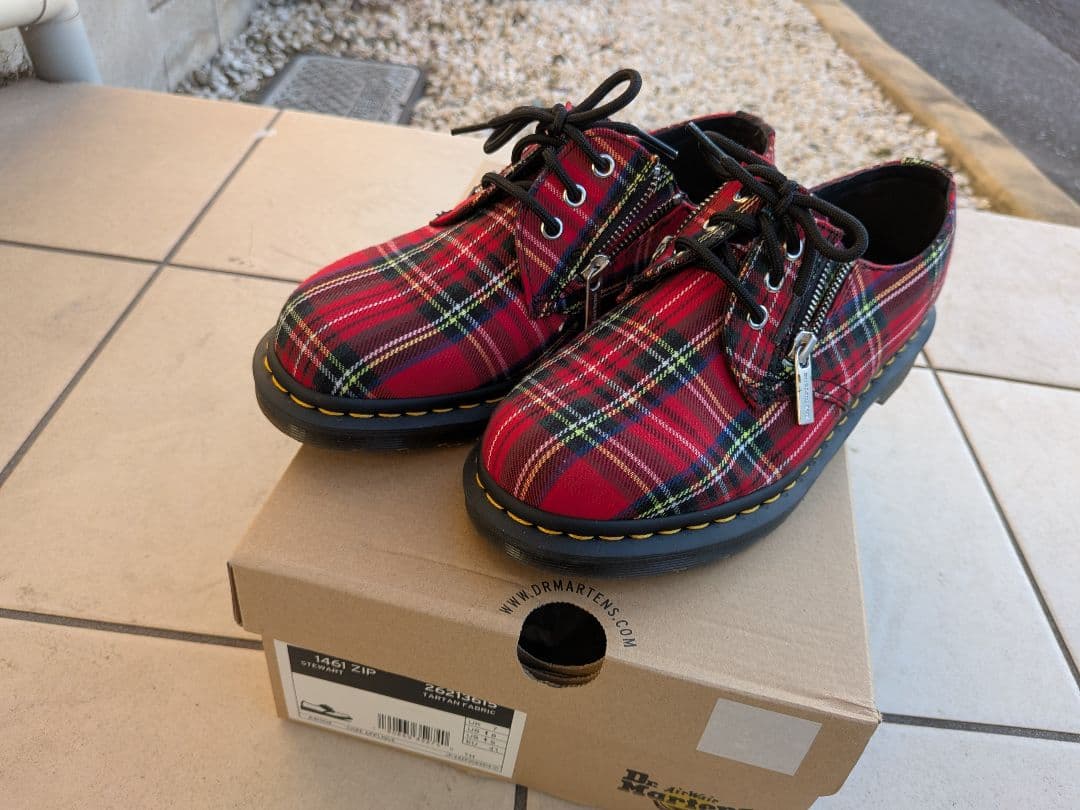 ドクターマーチン:1461zip.タータンチェック、sizeuk7