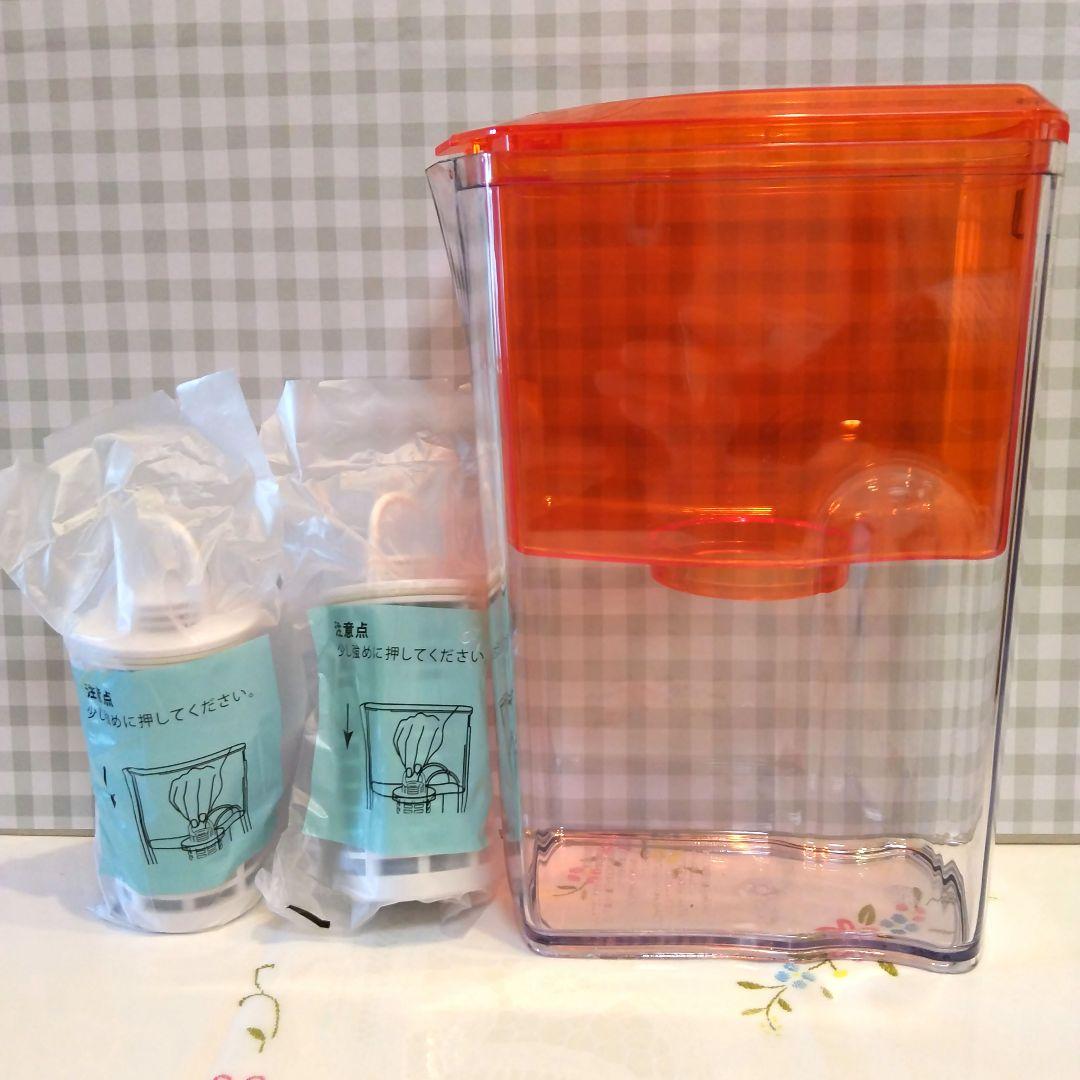 新品未使用 ガイアの水カートリッジ2個付き オレンジポット