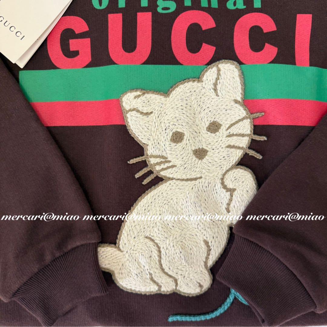 期間限定お値下げ♡ GUCCI チルドレンズ 猫 刺繍 トレーナー ブラウン