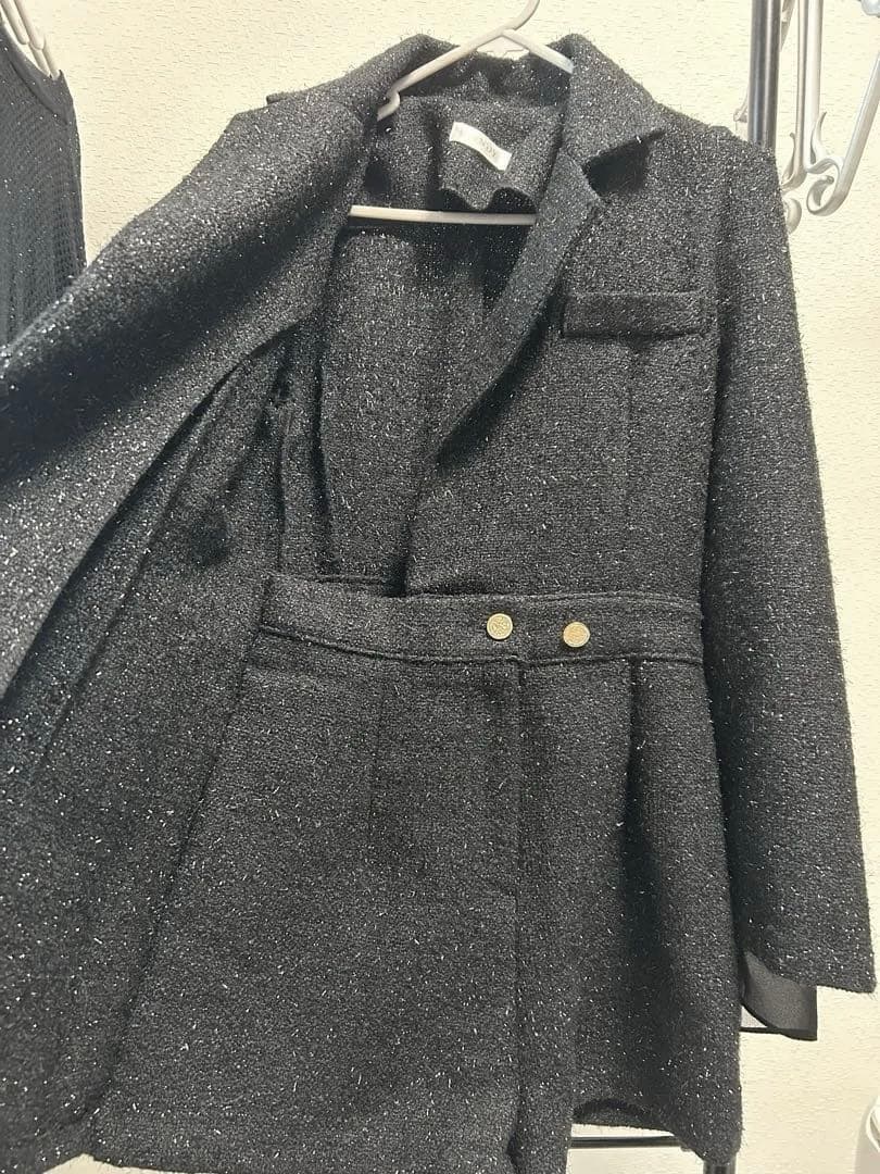 【Randy】スリーブスリットウールコンビネゾン