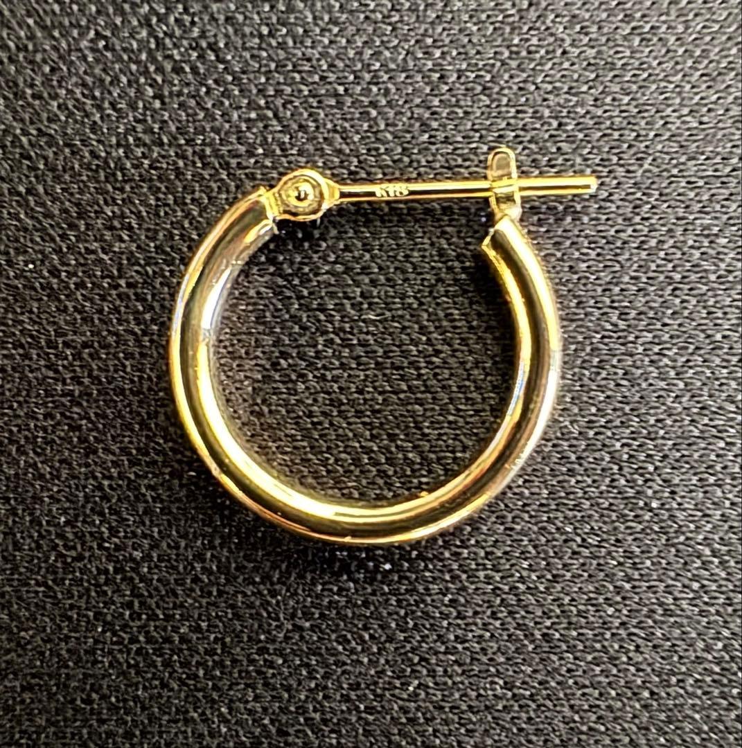 K18イエローゴールド フープピアス2mm×15mm