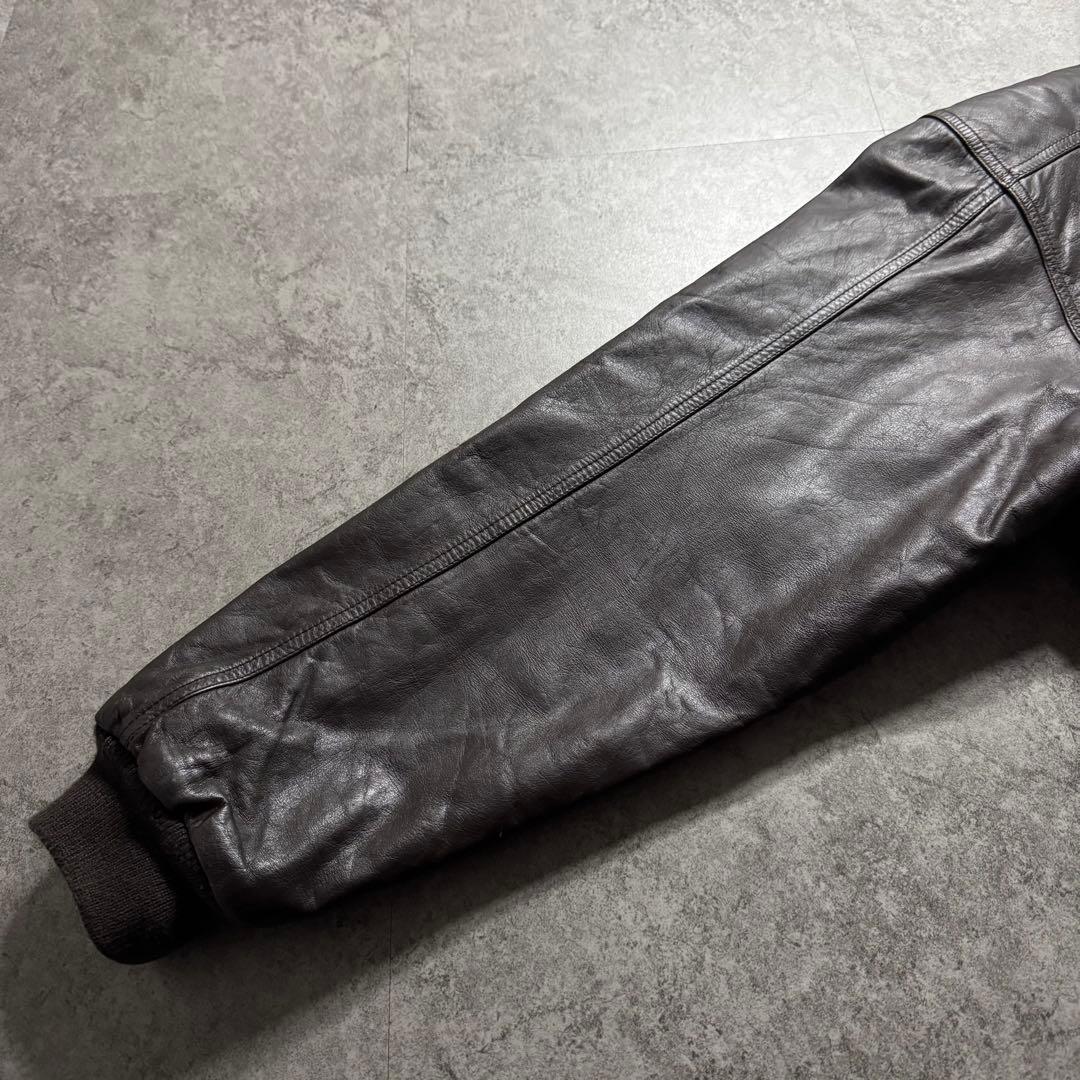 【90s vintage】フライトジャケット　ma-1 レザー　短丈　ボンバー