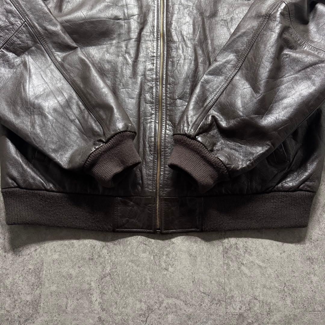 【90s vintage】フライトジャケット　ma-1 レザー　短丈　ボンバー