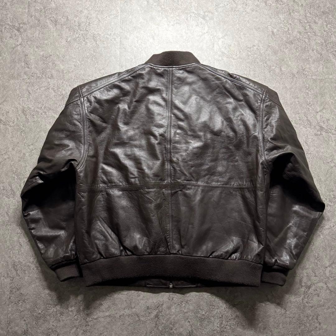 【90s vintage】フライトジャケット　ma-1 レザー　短丈　ボンバー