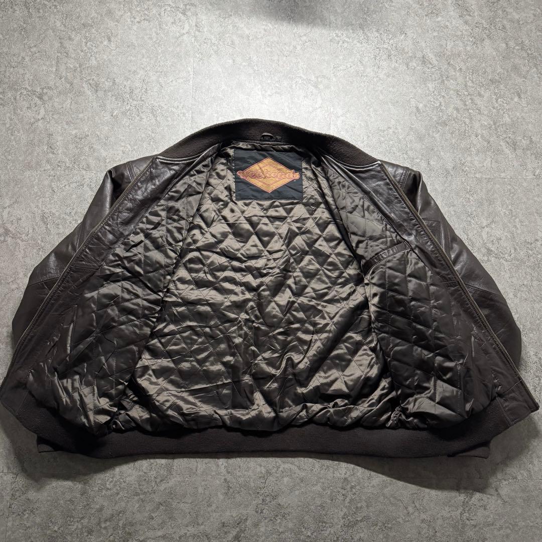 【90s vintage】フライトジャケット　ma-1 レザー　短丈　ボンバー