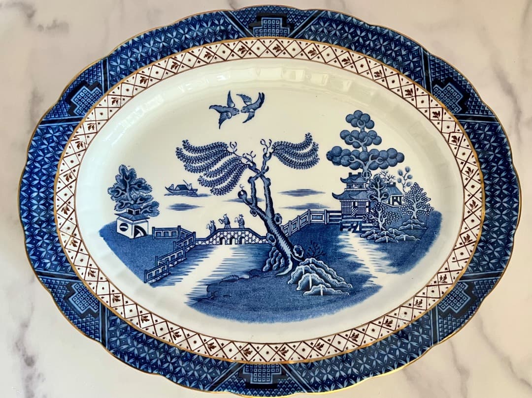 ブースBooths A8025 リアルオールドウィローオーバル36cmプラッター