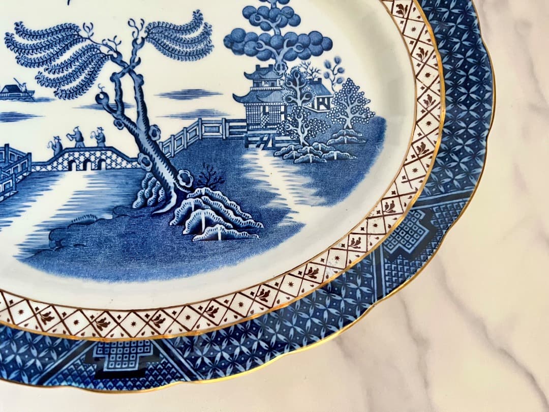 ブースBooths A8025 リアルオールドウィローオーバル36cmプラッター