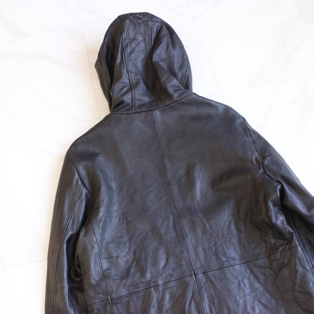 GGD Y2K フーディーラムレザー 短丈ジャケット Lサイズ ブラック