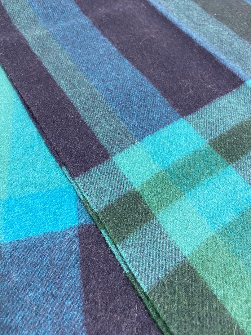 ♡23区♡2024AW完売 カシミヤチェックマフラー♡ブルーグリーン 美品