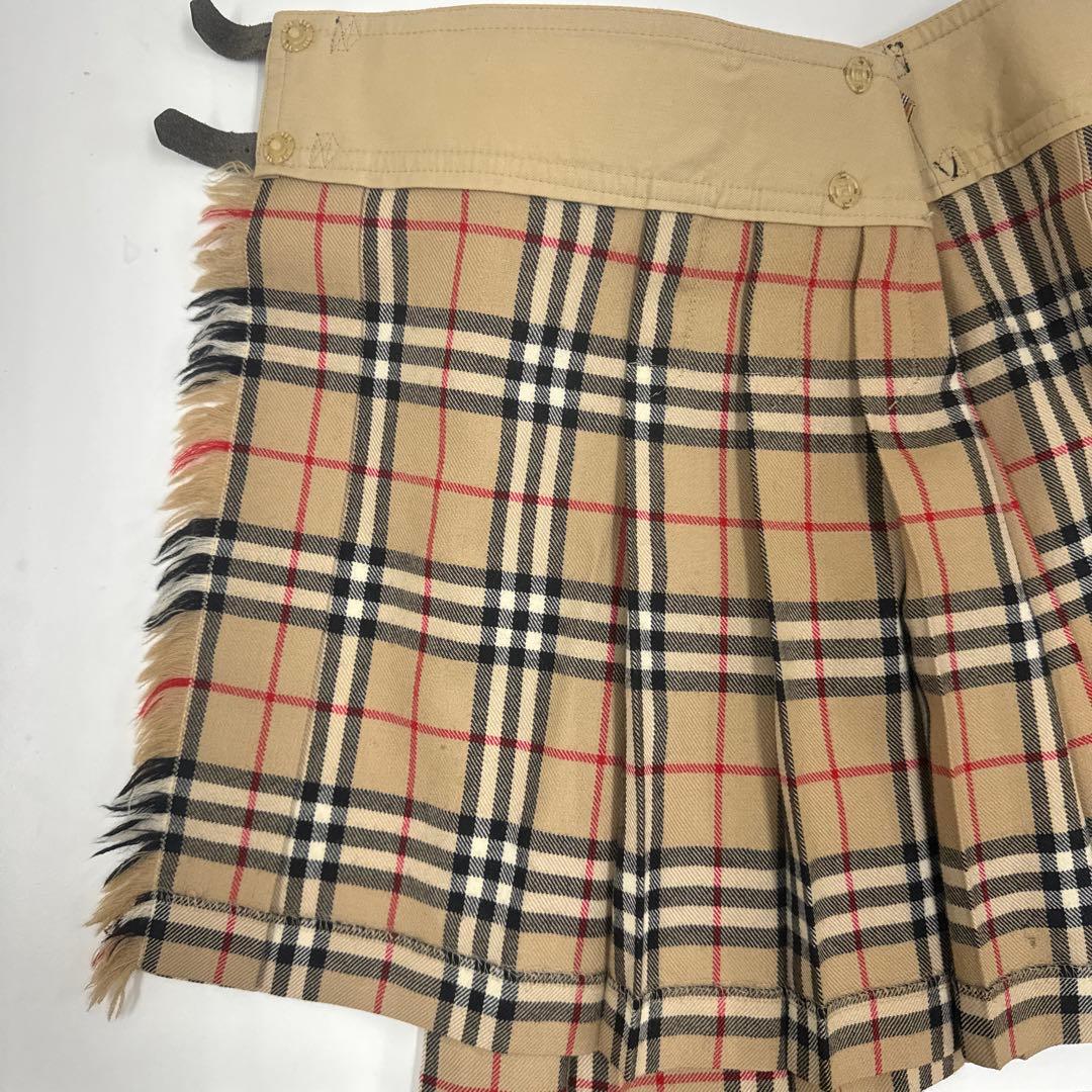 BURBERRY ノバチェック ウール プリーツミニスカート 36 ベージュ