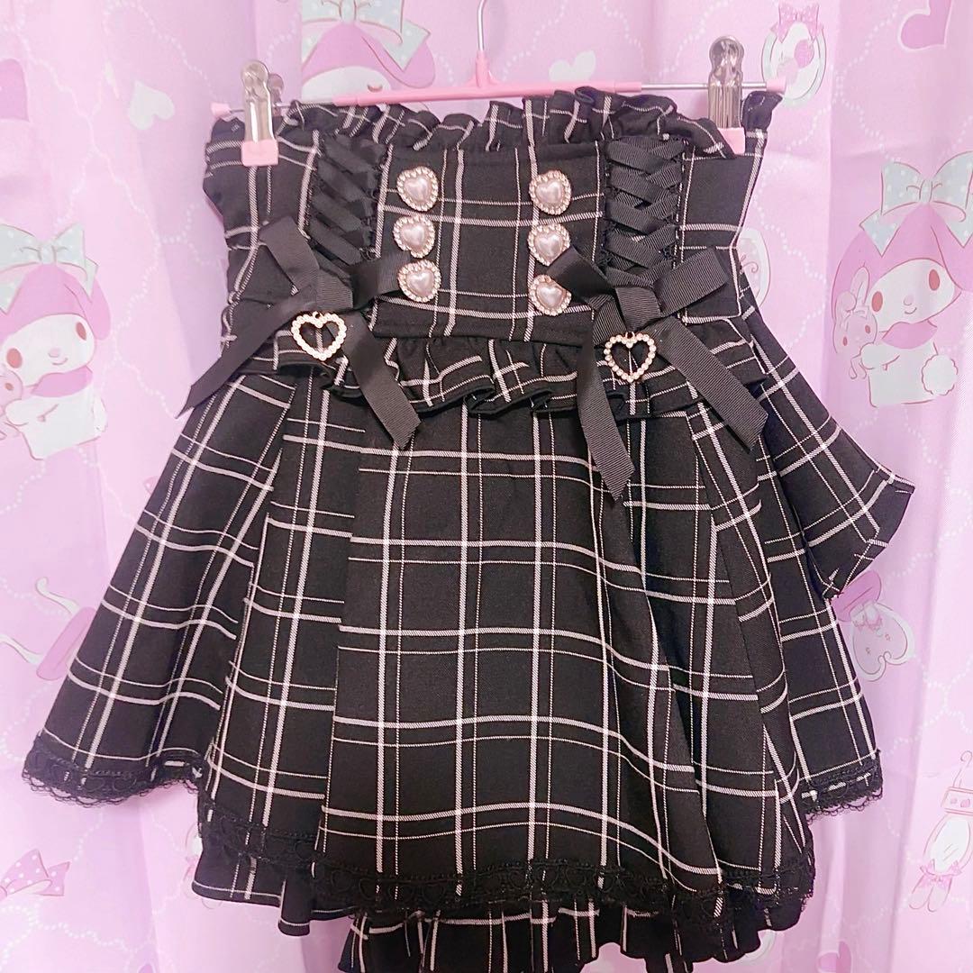 ❤︎LIZLISA❤︎ レースアップサスペンダー付スカパン