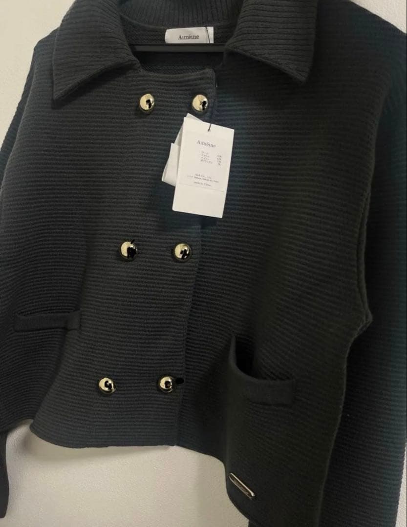 a*0様 Aimeine Wボタンニットジャケット　グレー　エメイン