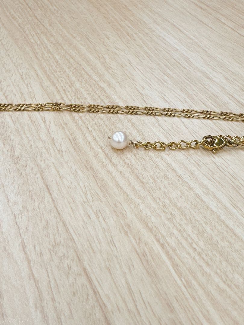 もんじろう　アクセサリー　エマイユネックレス・あこやパール