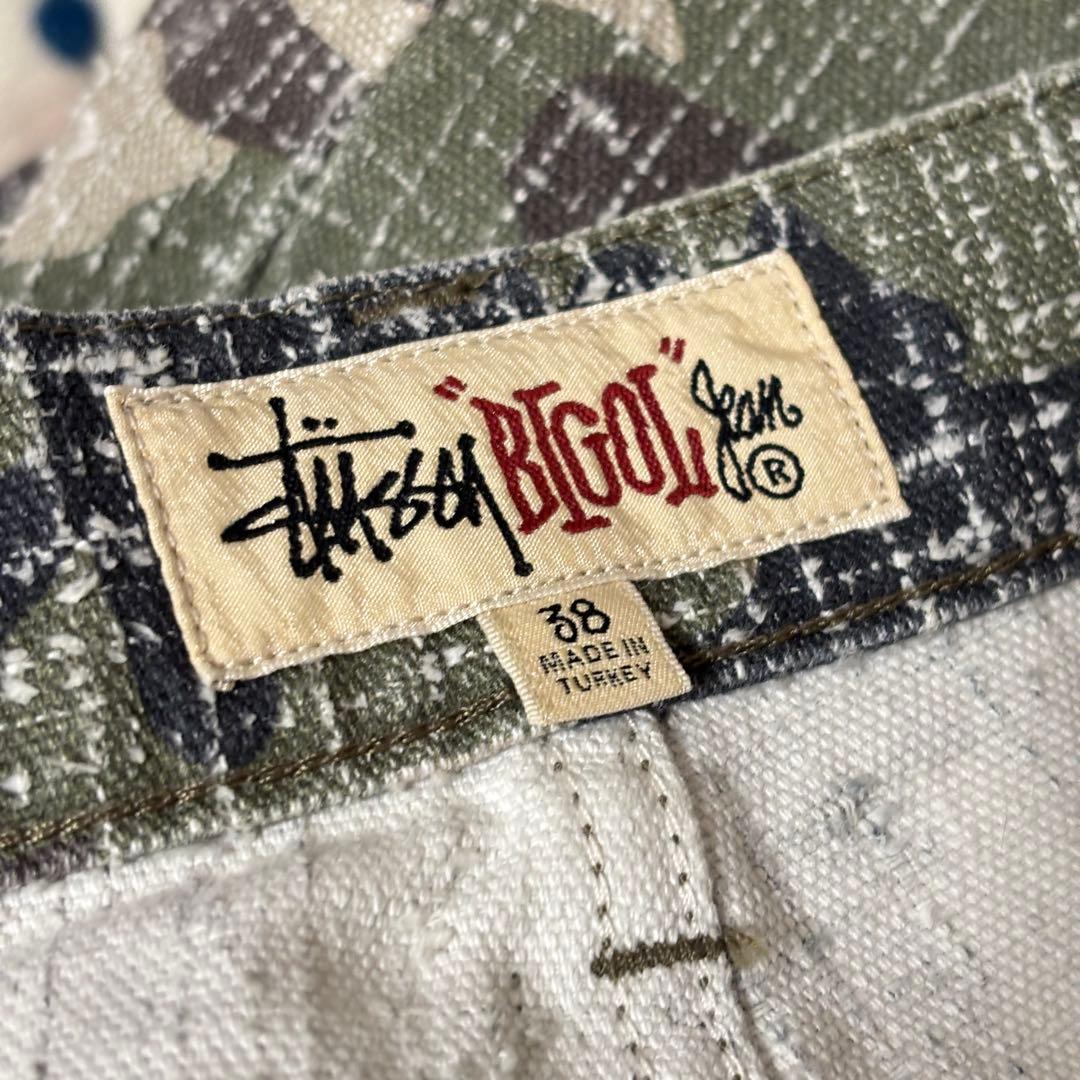 完売品 STUSSY BIG OL カモフラ ジーンズ パンツ ニードルパンチ