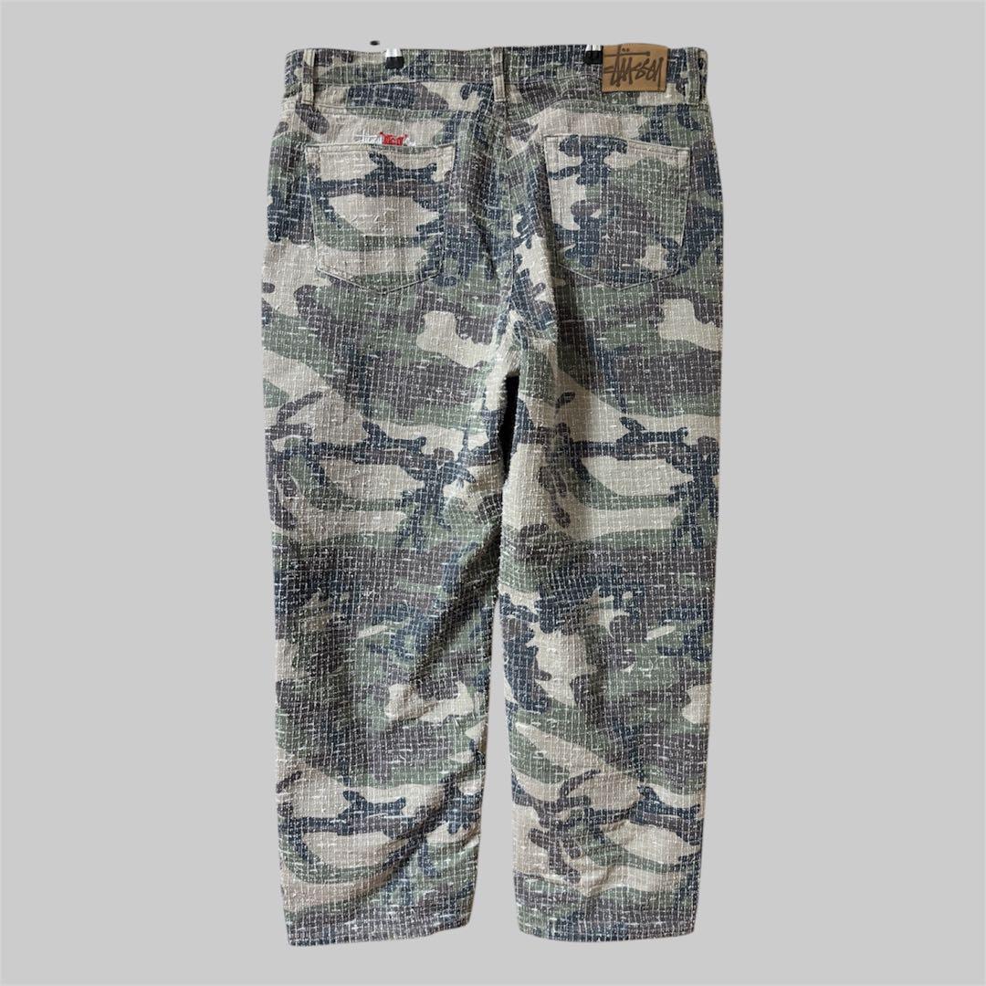 完売品 STUSSY BIG OL カモフラ ジーンズ パンツ ニードルパンチ