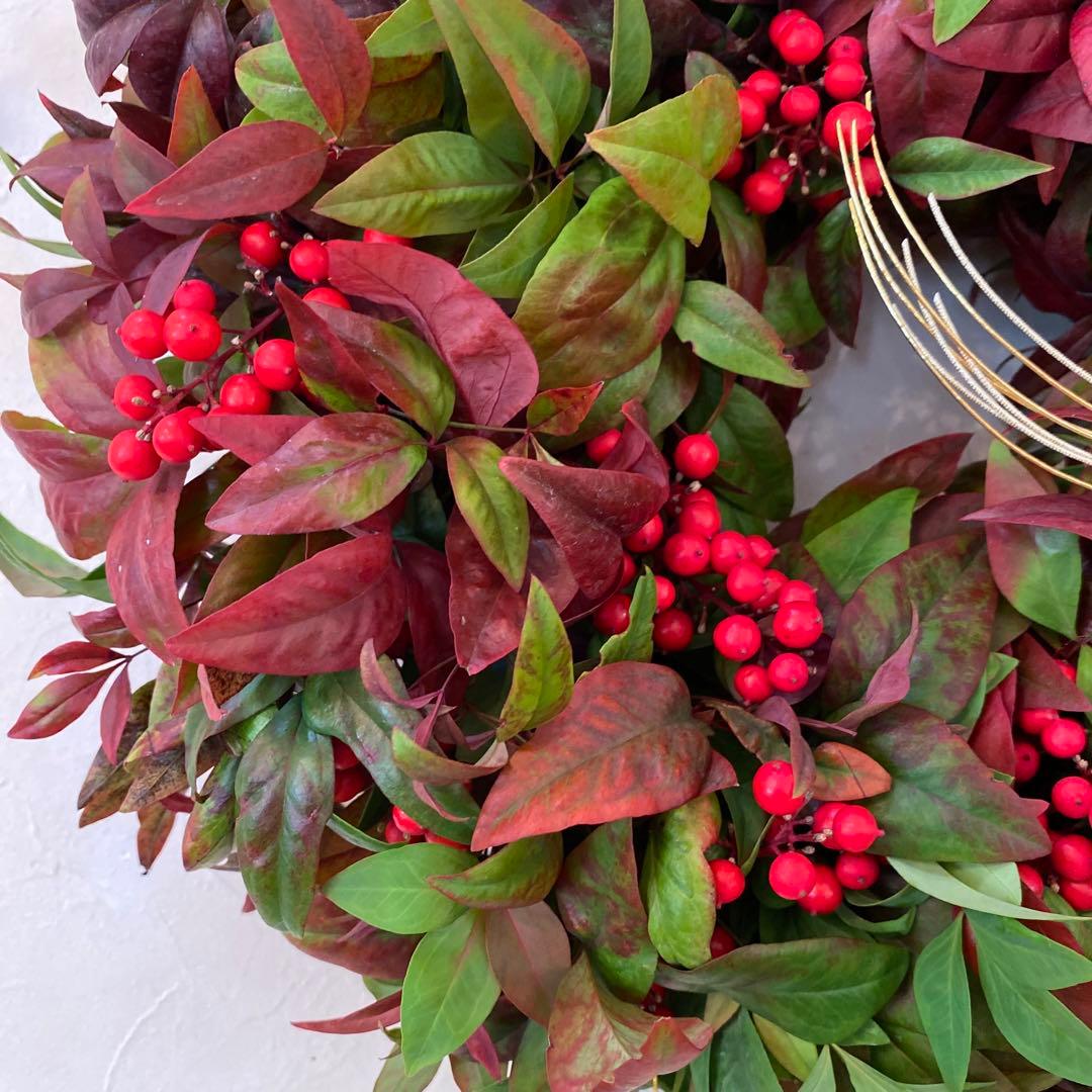 ⚠️専用品⚠️ おりはら南天 と お多福南天 福福 リース　おたふく南天 お正月飾り