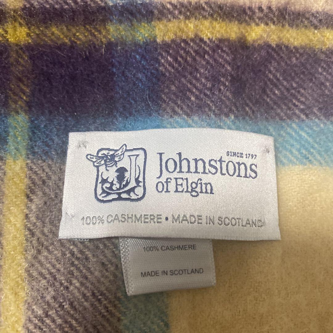 ジョンストンズ マフラー　カシミヤ　チェック