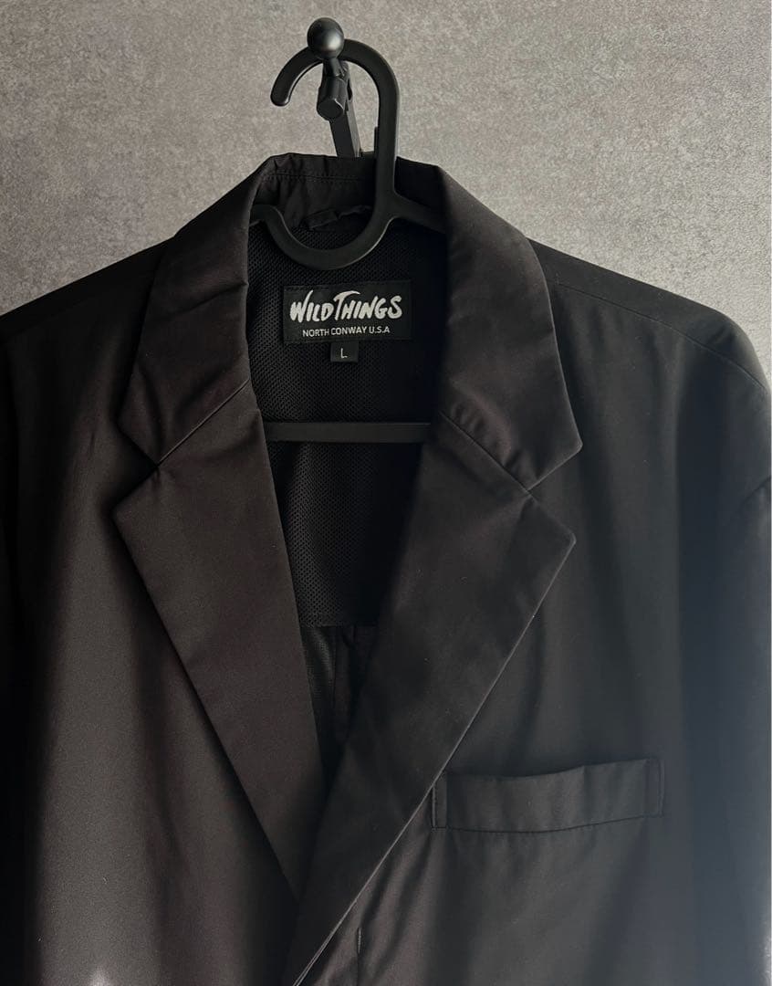 【超美品】ワイルドシングスセットアップスーツ2点セットブラック　ウエストゴム