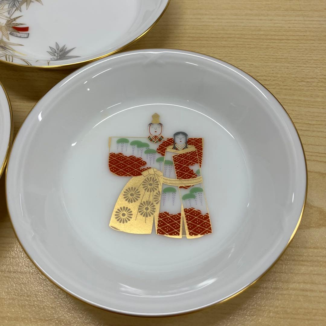 希少　大倉陶園　五歳時記　小皿揃（5枚）　約11cm　絵替わり　日本製