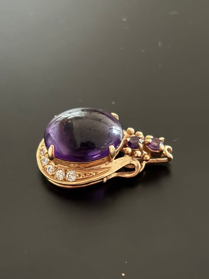 14Kゴールド アメジスト ペンダント型チャーム