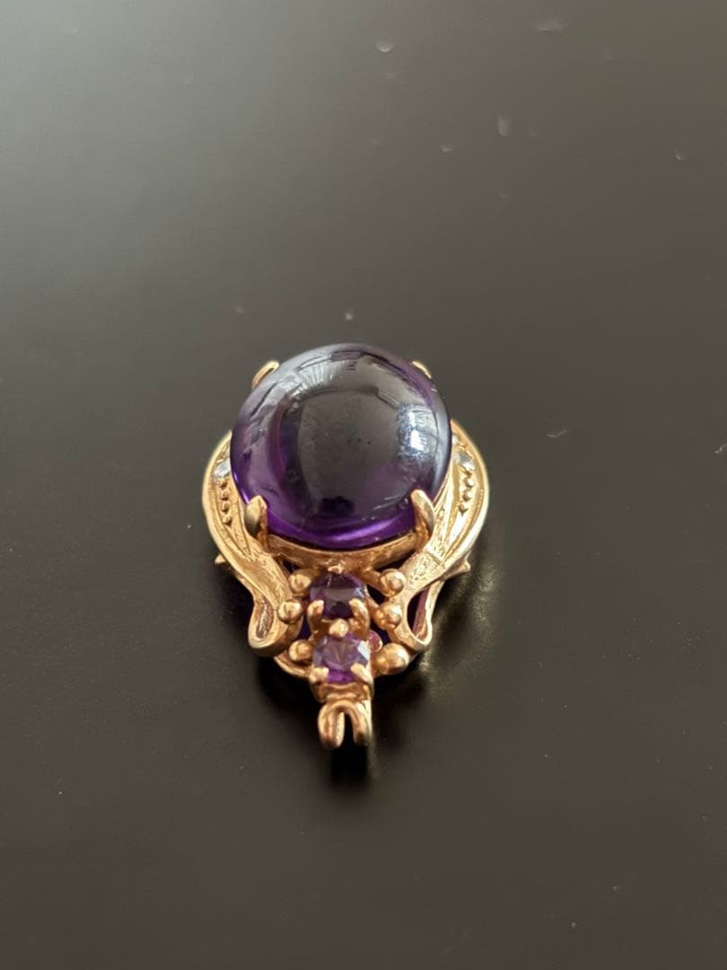 14Kゴールド アメジスト ペンダント型チャーム