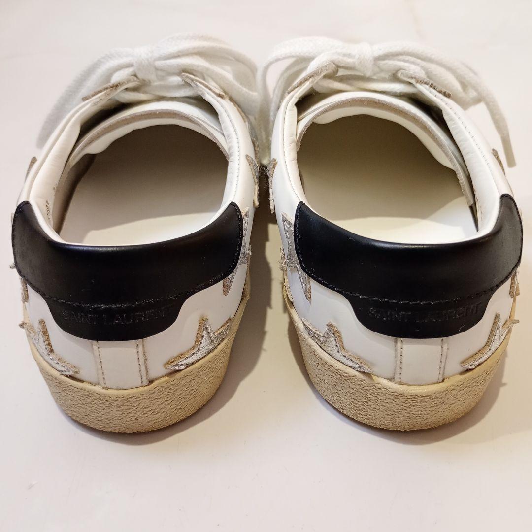 【美品】サンローラン　スニーカー　ローカット　ホワイトレザー　星　419197