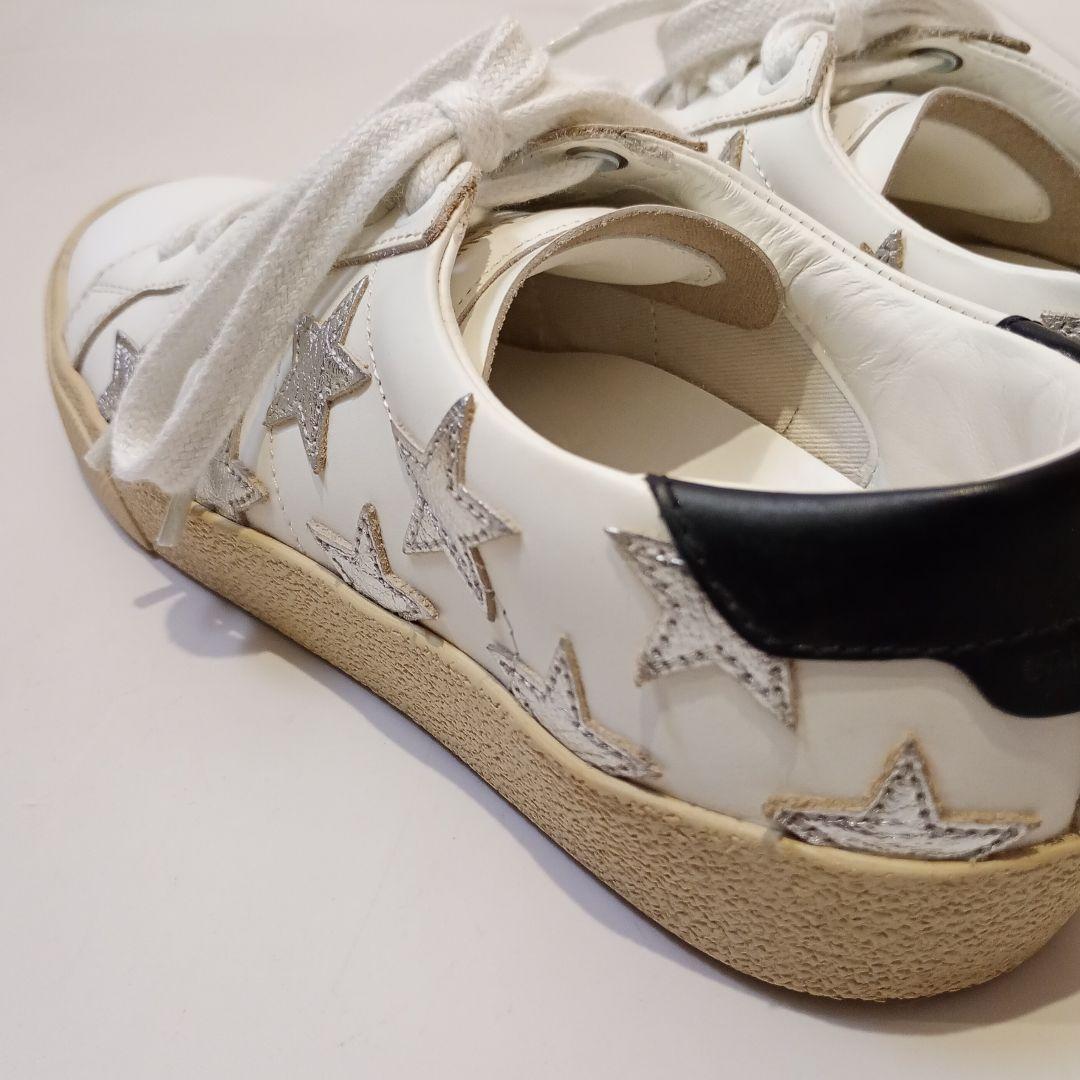 【美品】サンローラン　スニーカー　ローカット　ホワイトレザー　星　419197