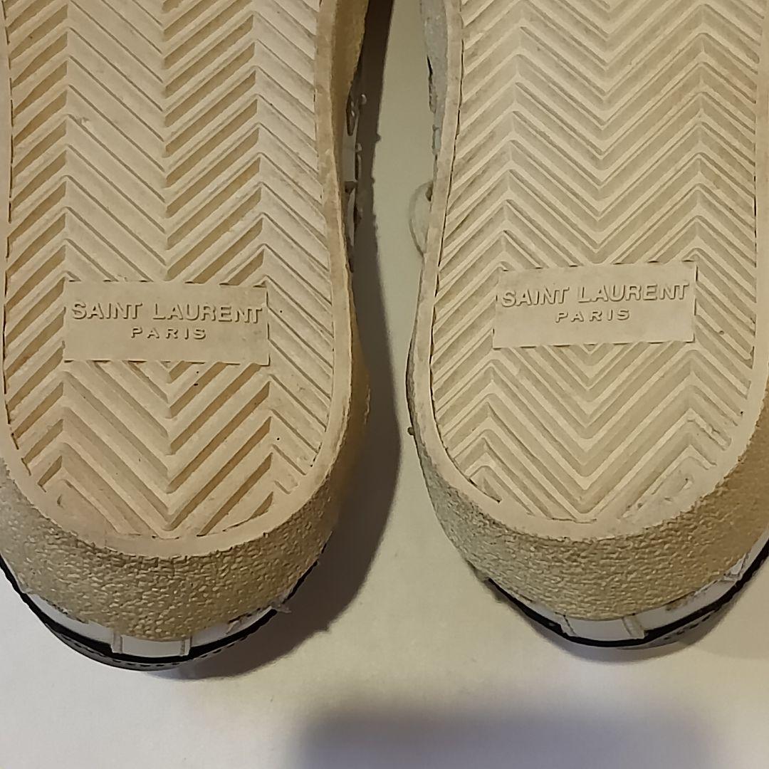 【美品】サンローラン　スニーカー　ローカット　ホワイトレザー　星　419197