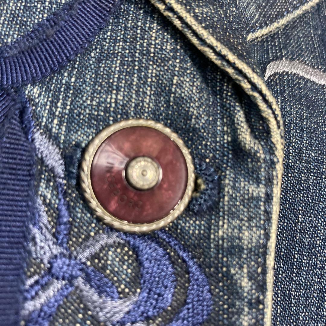 美品 インゲボルグ 豪華なリボンモチーフの衿飾り ジャケット デニム Lサイズ