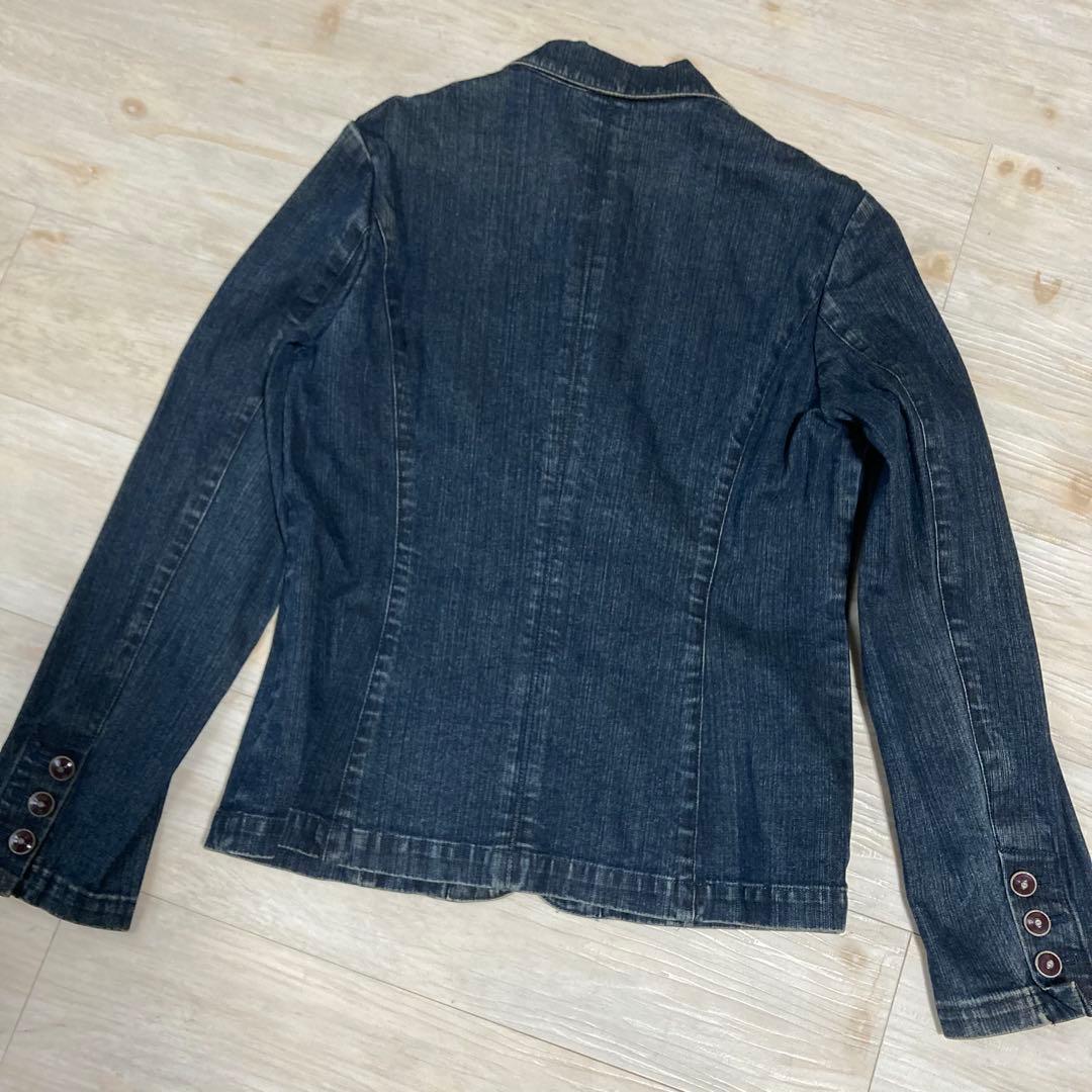 美品 インゲボルグ 豪華なリボンモチーフの衿飾り ジャケット デニム Lサイズ