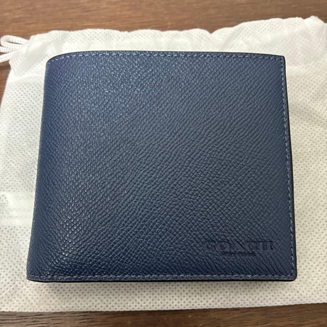 COACH コーチ　CU371　クロスグレインレザー　二つ折り財布　未使用品